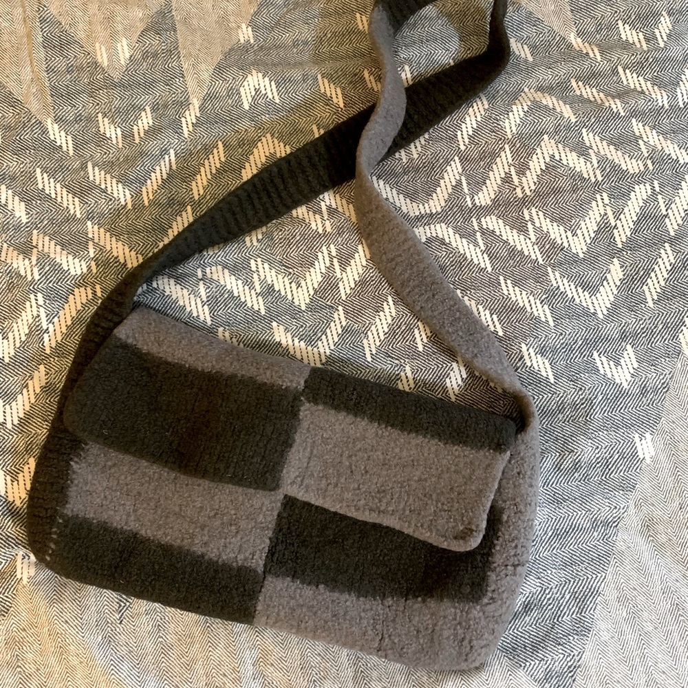 Large wool crossbody bag